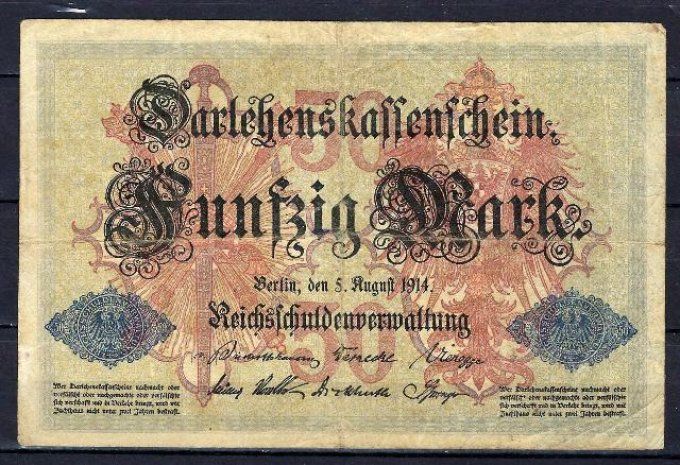 Billet Allemagne 1914 (2) pick 49b occasion Very Fine