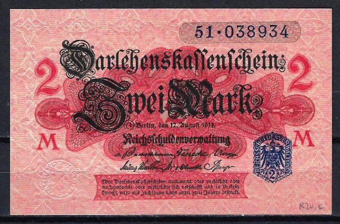 Billet Allemagne 1914 (2) pick 55 neuf UNC