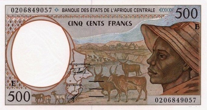 Billet de collection Etats Afrique Centrale Cameroun 500 francs année 2002 pick 201h UNC