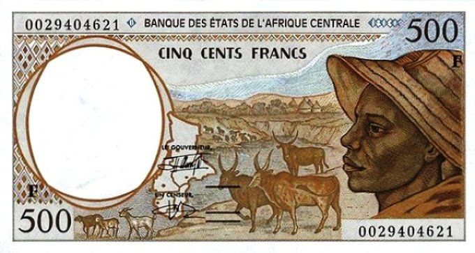 Billet de collection Etats Afrique Centrale Centrafrique 500 francs année 2000 pick 301g UNC