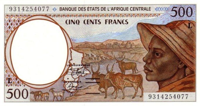 Billet de collection Etats Afrique Centrale Gabon 500 francs année 1993 pick 401a UNC