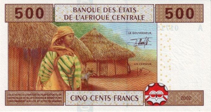 Billet de collection Etats Afrique Centrale Gabon 500 francs année 2002 pick 406 UNC