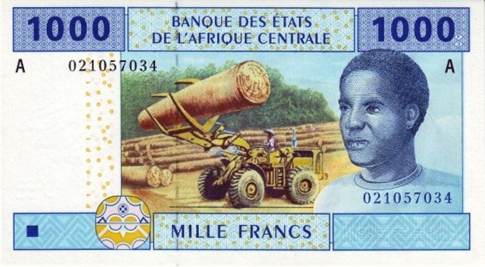 Billet de collection Etats Afrique Centrale Gabon 1000 francs année 2002 pick 407 UNC