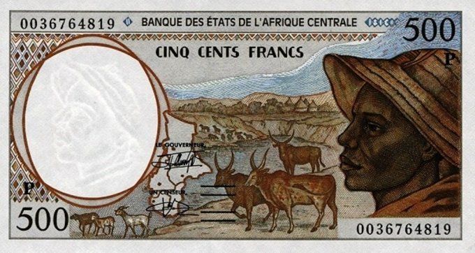 Billet de collection Etats Afrique Centrale Tchad 500 francs année 2000 pick 601g UNC