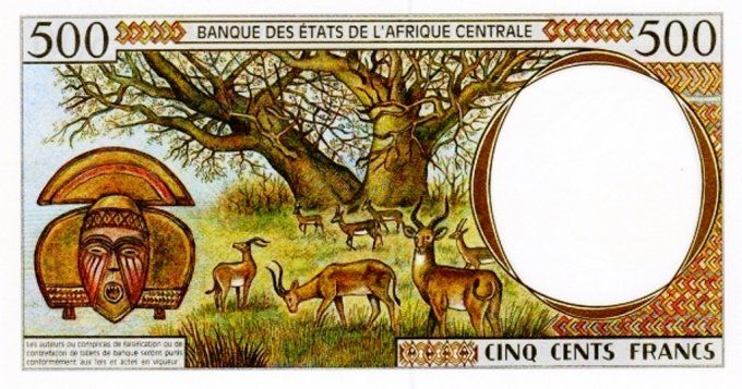 Billet de collection Etats Afrique Centrale Tchad 500 francs année 2000 pick 601g UNC