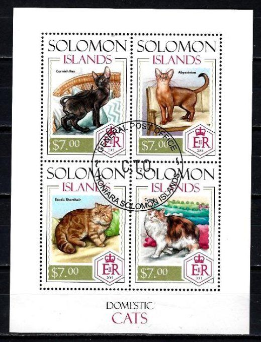 Salomon 2013 (chat34) série complète de 4 timbres oblitérés