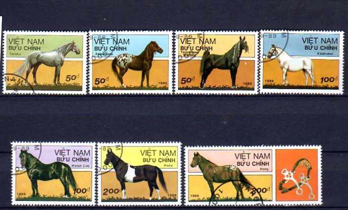 Vietnam 1989 (chev19) série complète de 7 timbres oblitérés