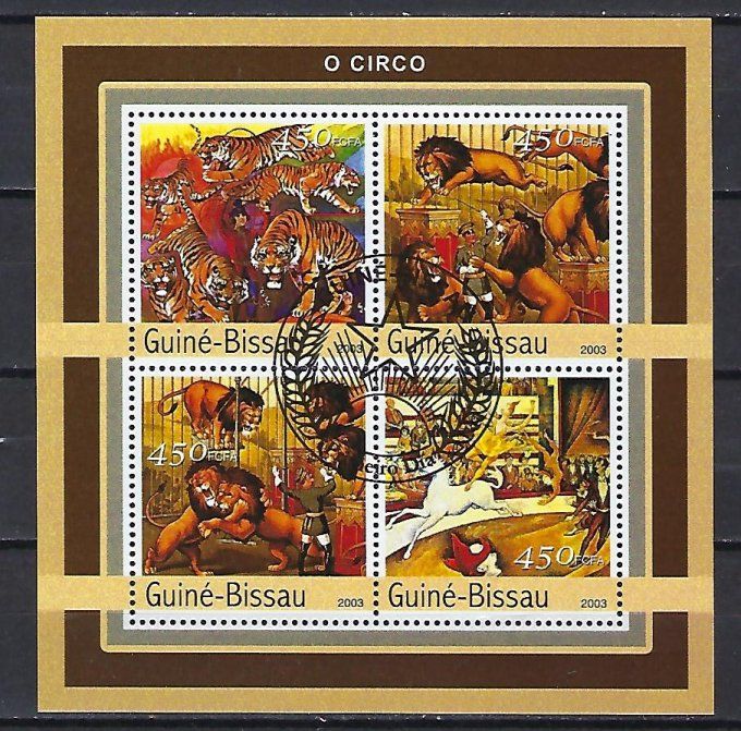 Guinée Bissau 2003 (CIRQ3) Cirque série complète de 4 timbres oblitérés en feuillet