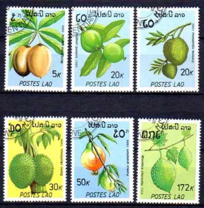 Laos 1989 (FL68) série complète de 6 timbres oblitérés