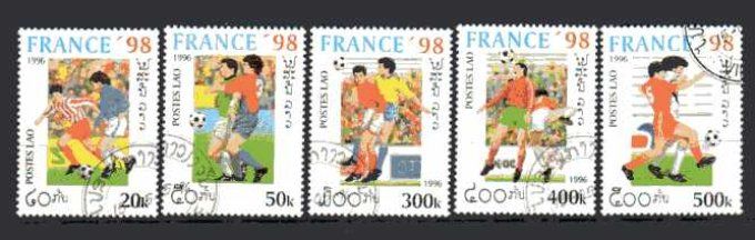 Laos 1996 (Foot20) série complète de 5 timbres oblitérés