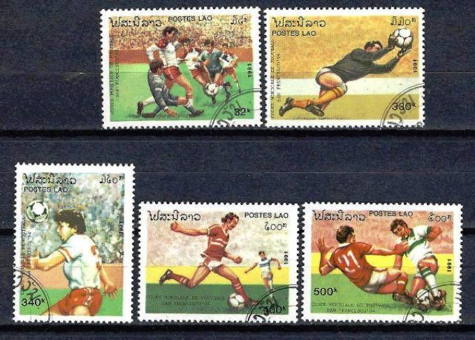 Laos 1991 (Foot77) série complète de 5 timbres oblitérés