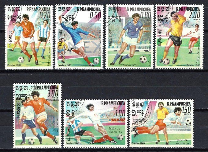 Kampuchea 1985 (Foot81) série complète de 7 timbres oblitérés