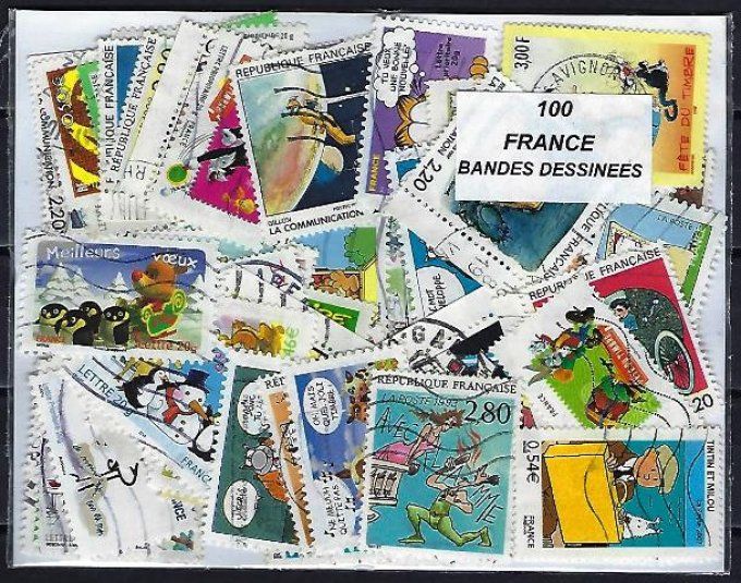 Collections de timbres de France de Bandes Dessinées oblitérés