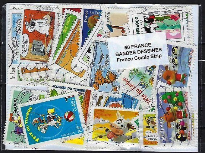 Collections de timbres de France de Bandes Dessinées oblitérés