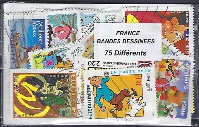 Collections de timbres de France de Bandes Dessinées oblitérés