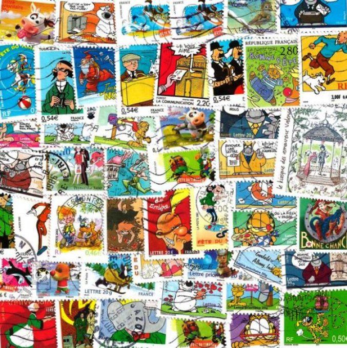 Collections de timbres de France de Bandes Dessinées oblitérés