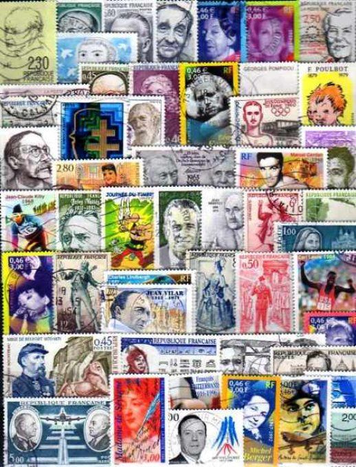 Collections de timbres oblitérés de France Célébrités