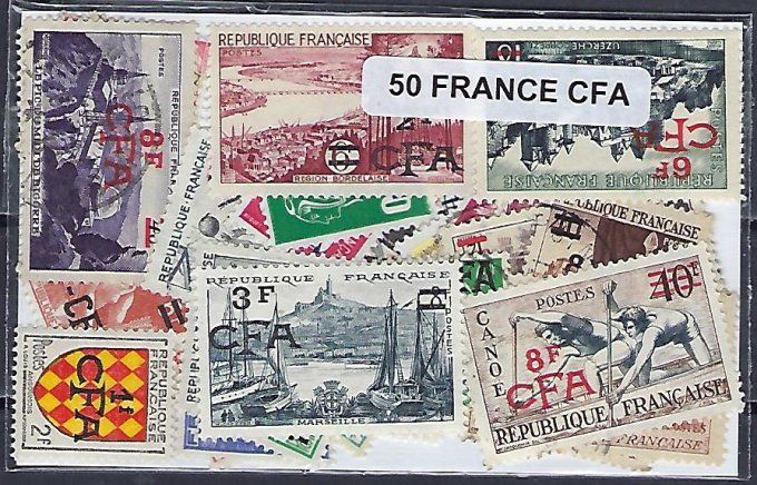 Collections de timbres de France surchargés CFA pour la Réunion