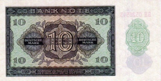 Billet de collection Allemagne de l'est 10 Deutsche Mark 1948 pick 12b neuf UNC