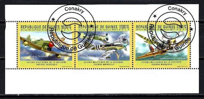 Guinée 2011 (GUER14) série complète de 3 timbres oblitérés en feuillet