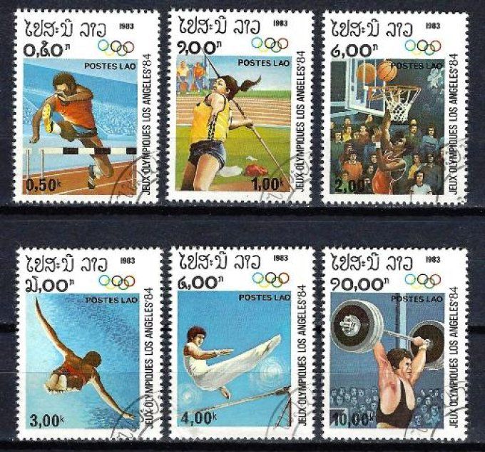 Laos 1983 (JOete27) série complète de 6 timbres oblitérés