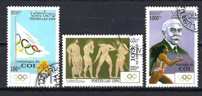 Laos 1994 (JOete29) série complète de 3 timbres oblitérés