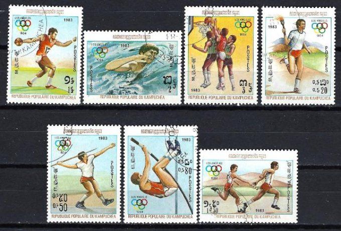 Kampuchéa 1983 (JOete46) série complète de 7 timbres oblitérés