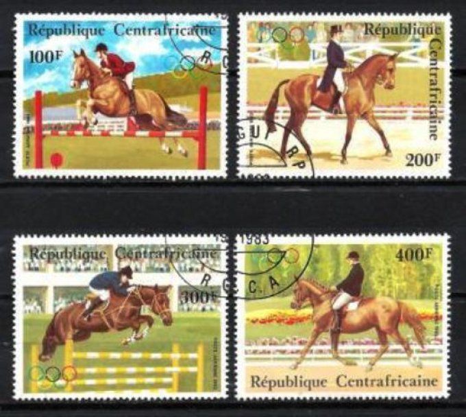 Centrafrique 1983 (JOete7) série complète de 4 timbres oblitérés