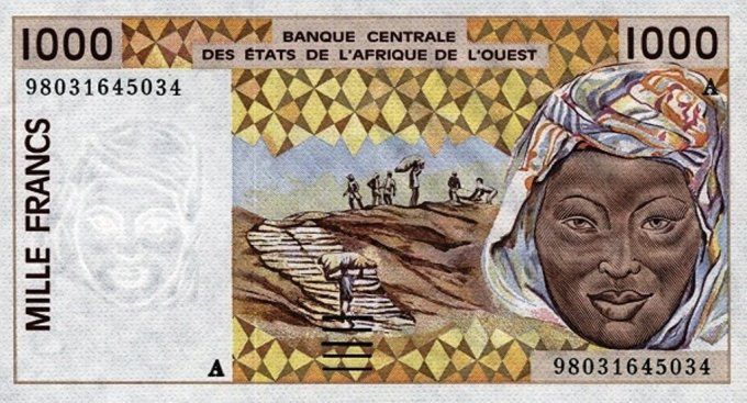 Billet de collection Etats Afrique de l'ouest Côte d'Ivoire 1000 francs année 1998 pick 111h UNC