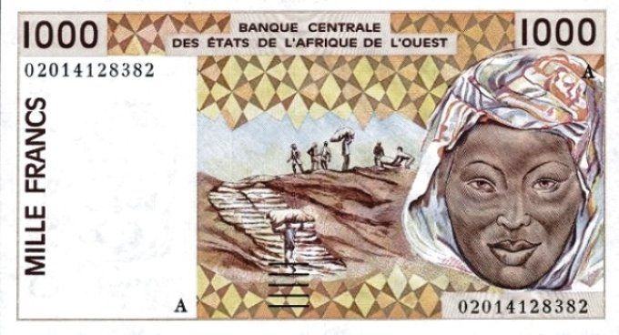 Billet de collection Etats Afrique de l'ouest Côte d'Ivoire 1000 francs année 2002 pick 111k UNC