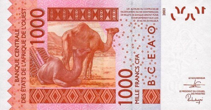 Billet de collection Etats Afrique de l'ouest Côte d'Ivoire 1000 francs année 2020 pick 115t UNC