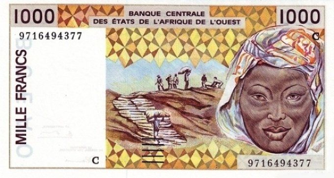 Billet de collection Etats Afrique de l'ouest Burkina Faso 1000 francs année 1997 pick 311h UNC