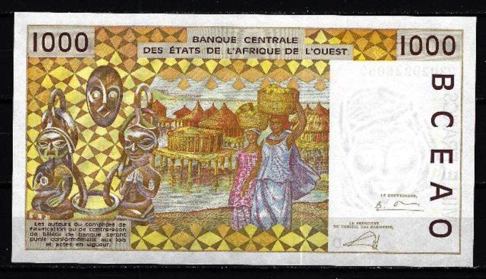 Billet de collection Etats Afrique de l'ouest Mali 1000 francs année 2003 pick 411m UNC