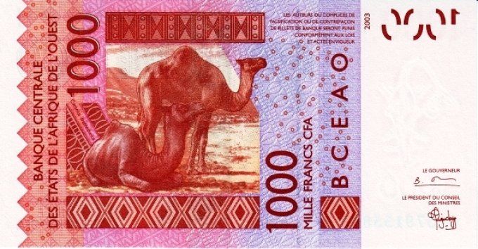 Billet de collection Etats Afrique de l'ouest Niger 1000 francs année 2004 pick 615b UNC