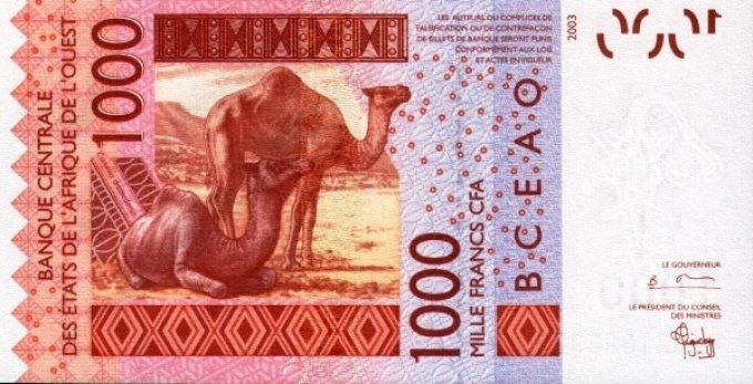 Billet de collection Etats Afrique de l'ouest Sénégal 1000 francs année 2004 pick 715b UNC