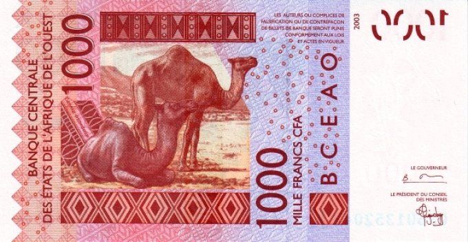 Billet de collection Etats Afrique de l'ouest Sénégal 1000 francs année 2003 pick 715a UNC