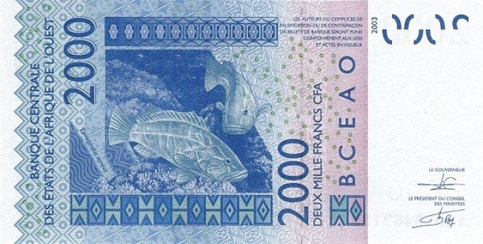 Billet de collection Etats Afrique de l'ouest Sénégal 2000 francs année 2012 pick 716l UNC