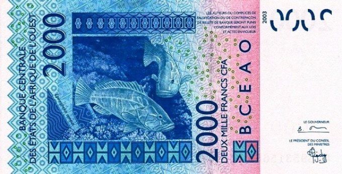 Billet de collection Etats Afrique de l'ouest Sénégal 2000 francs année 2003 pick 716a UNC