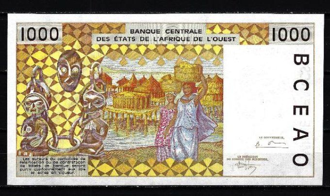 Billet de collection Etats Afrique de l'ouest Togo 1000 francs année 1995 pick 811e UNC