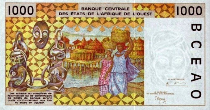 Billet de collection Etats Afrique de l'ouest Togo 1000 francs année 1999 pick 811i UNC 