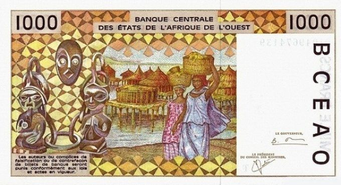 Billet de collection Etats Afrique de l'ouest Togo 1000 francs année 2001 pick 811k UNC