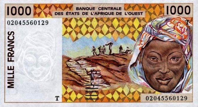 Billet de collection Etats Afrique de l'ouest Togo 1000 francs année 2002 pick 811l UNC