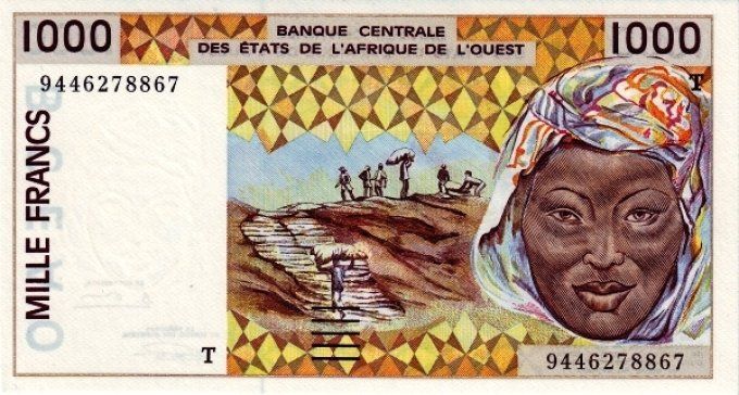 Billet de collection Etats Afrique de l'ouest Togo 1000 francs année 1994 pick 811d UNC