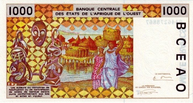 Billet de collection Etats Afrique de l'ouest Togo 1000 francs année 1994 pick 811d UNC