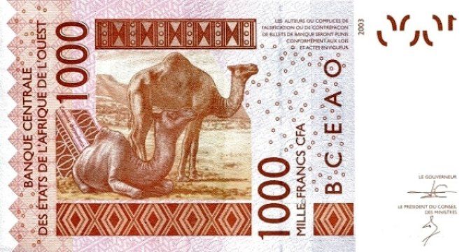 Billet de collection Etats Afrique de l'ouest Togo 1000 francs année 2014 pick 815n UNC